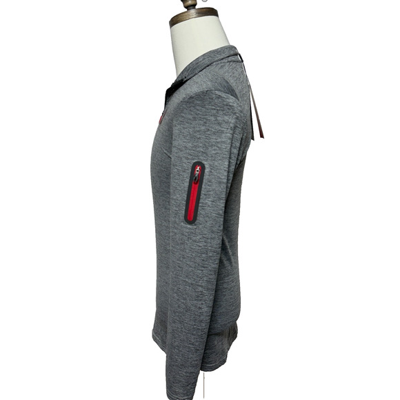 Spyder Shirt Mens Small Gray Black 1/4 Zip Long Sleeve Stretch 9% Quick Dry NWT - Picture 6 of 10